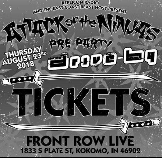 majikninjaent's tweet photo. The #attackoftheninjas is fast approaching and now features an exclusive pre party ft. #driveby!!!
Yup @blazeyadead1 &amp; @Abkwarrior are getting things going Thursday August 23rd ☠️
Hit up @twiztidshop for your tickets and all the details!!!
#majikninjaentertainment #mne2018 https://t.co/cHZZAGn7Gp