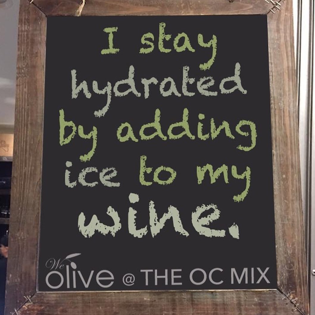 WeOliveOCMix's tweet photo. It's been a hot summer, let's get away and enjoy #WineWednesday at #WeOlive. 😎🍷 https://t.co/FqkZaqezdZ