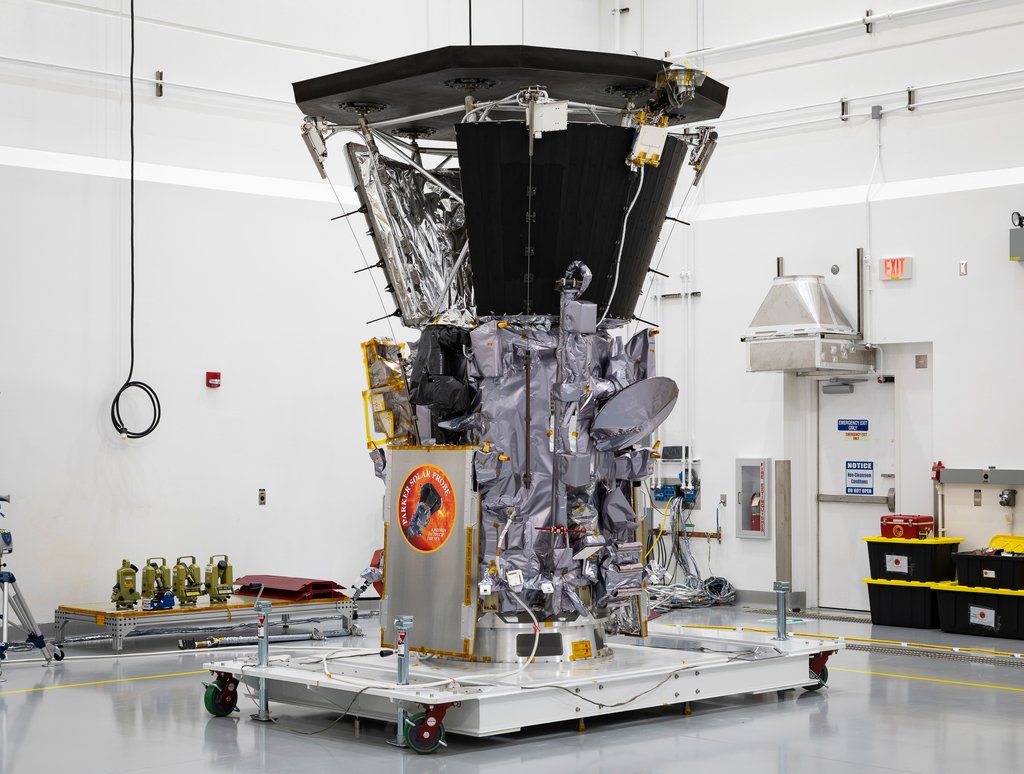 Parker Solar Probe sits in a clean room