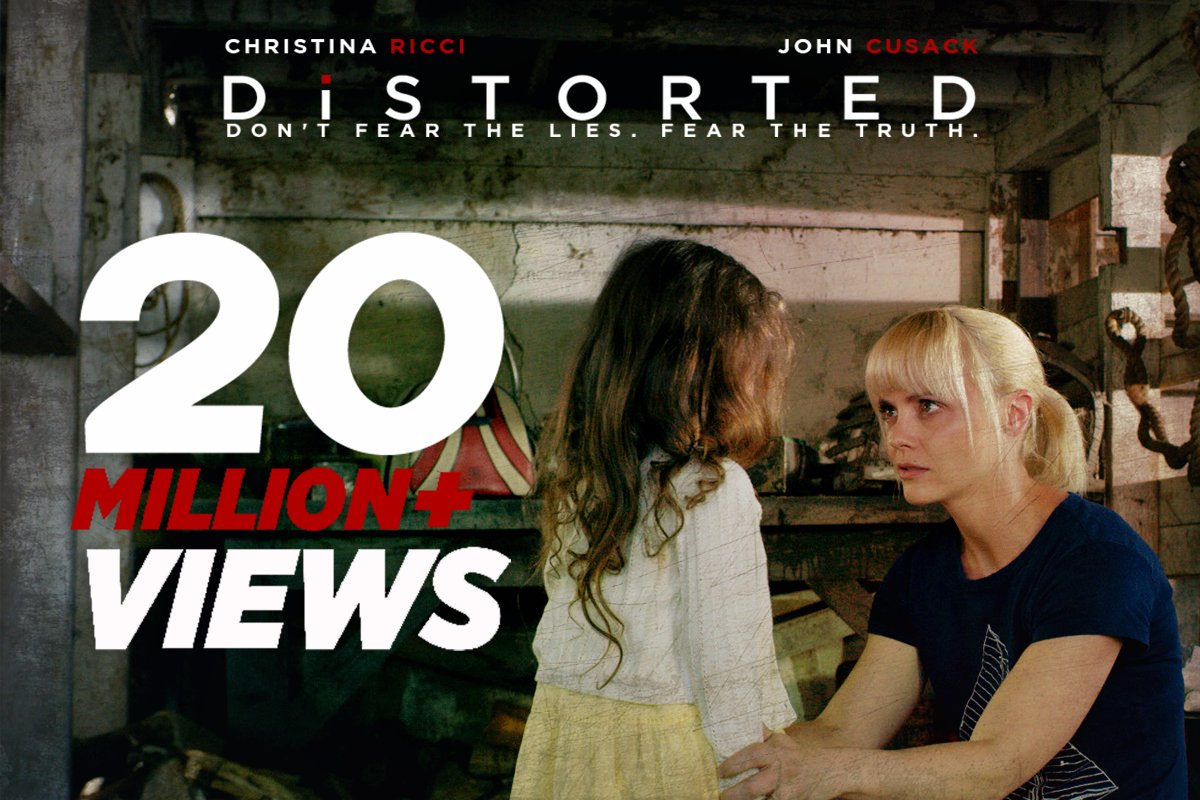 MovieDistorted's tweet photo. A brainwashing experiment that blurs the line between reality and paranoia #Distorted has a whooping 20 million+ plus trailer views. Thank you fans for the incredible love &amp; support! Why not watch it @ https://t.co/PbzzOp5gqw.  @ChristinaRicci @johncusack @BrendanFletch1. https://t.co/jyVIeroTC5