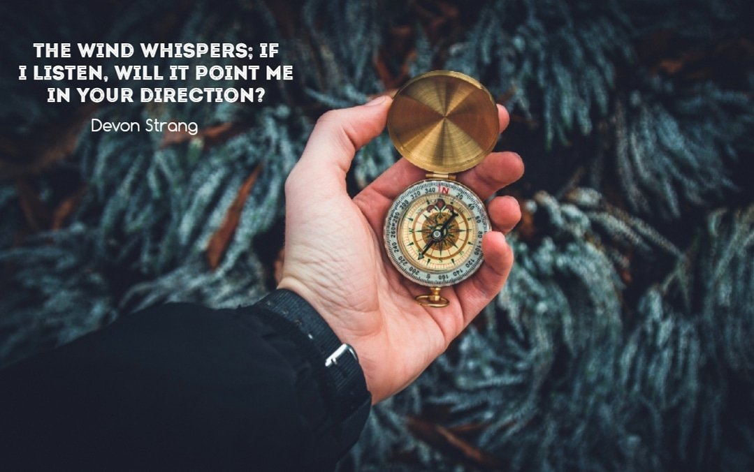 devonstranger's tweet image. Daily Haiku 1078. (c) Devon Strang #haiku #dailyhaiku #devonstrang #poet #poem #poetry #write #writer #writing #words #wordporn #love #lovepoem #lovequote #wind #whisper #listen #direction #compass #adventure #wanderlust #wander