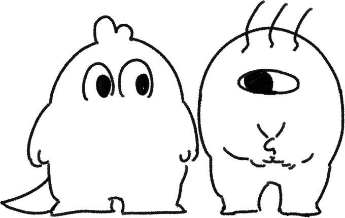 こいつらわたしと友人の分身なんだけど、適当なキャラデザの割にどっちも雰囲気出てるの笑ってしまう 