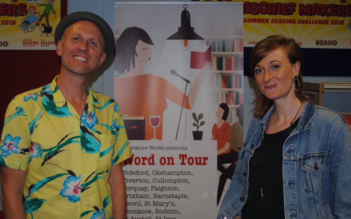 WordonTour's tweet photo. Some more pics from tonight's #WordonTour event. Thanks to writers #ChrisRedmond &amp; #AnnaFreeman for inspiring us with song and wit, Jem #CheddarLibrary for hosting us and filling the seats, @booksonthehill for their stall and of course our lovely audience. Wonderful. https://t.co/x24jIHIFif