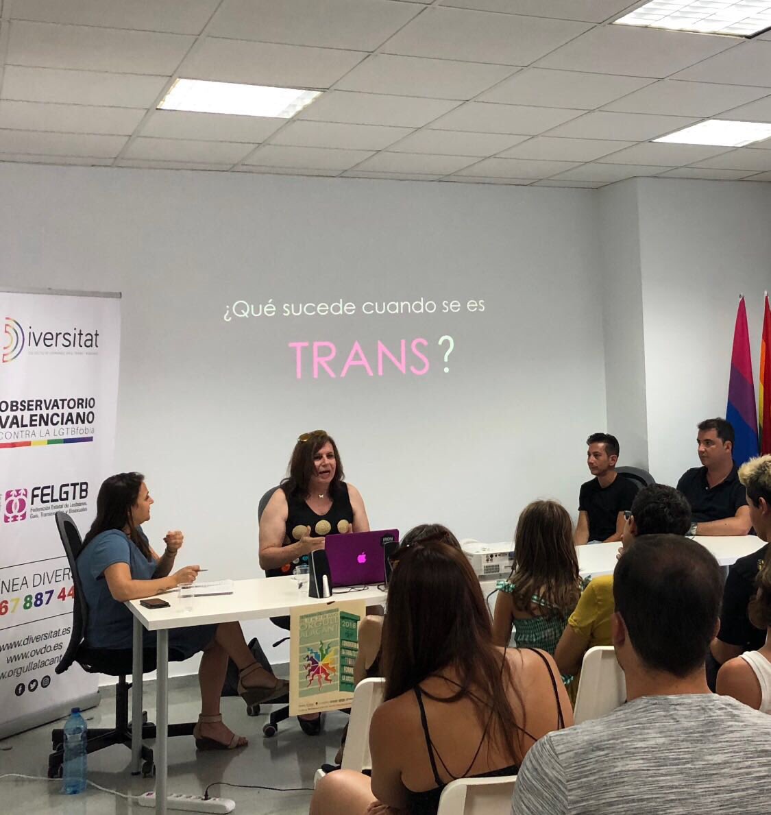 diversitat's tweet photo. Hoy hemos hablado de intersexualidad, de identidades trans y de derechos humanos en este miércoles de #OrgullAlacant. Una experiencia muy intensa pero fundamental. Con Carolina Laferre, Victor García, Sara Villahermosa y @SI_PV @TmirapercevalG y Paloma Gimeno. Gracias! https://t.co/SQniFbXTRb