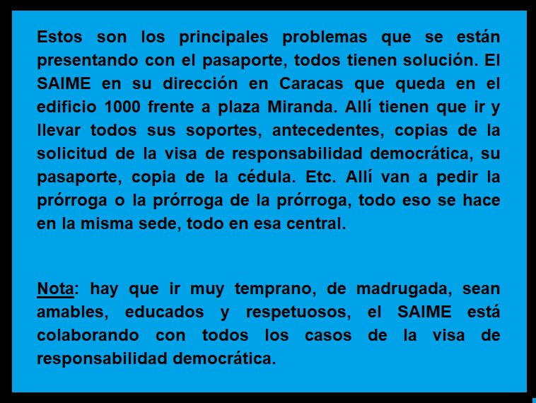 nisveida's tweet photo. Les comparto esta nueva información para aquellos que estén interesado.

Ok, leer, leer, leer, todo referente al pasaporte para la solicitud de la visa de responsabilidad democrática.

espero les ayude.

#Saime 
#AntecedentesPenales 
#Apostillas 
#VisaDeResponsabilidadDemocratica https://t.co/HmddfhNd0J