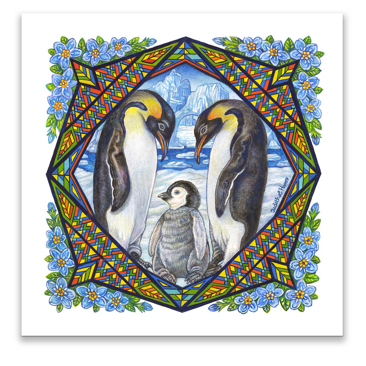 Arctic Emperor Penguin; Able to dive about 60 ft below the surface of the ocean for food &amp; mate for life Lay only 1 egg per yr are very social &amp; have markings that act as camouflage #endangered <a href="/ESTArtDecor/">ESTArtDecor</a> we work to bring awareness of endangered species