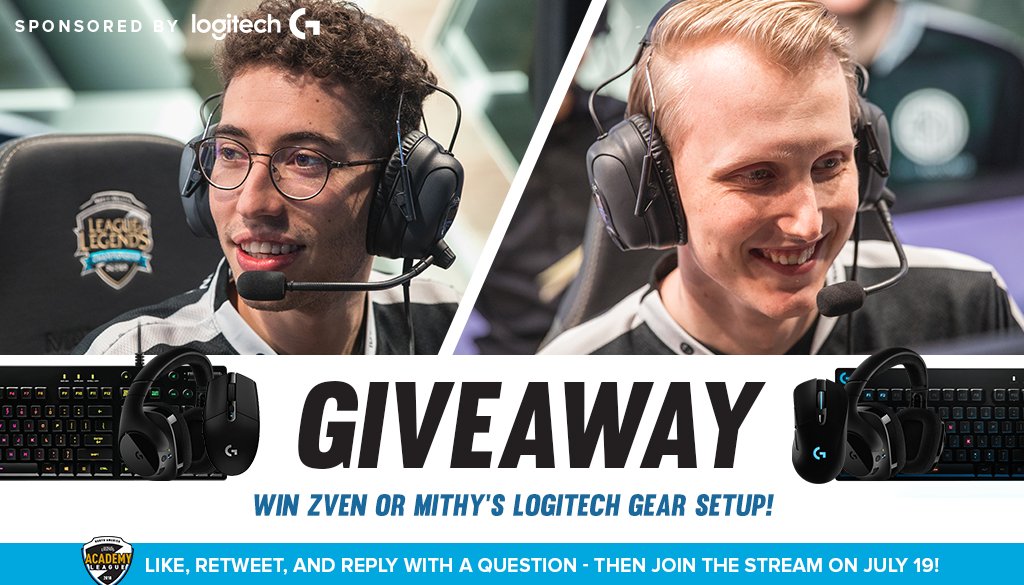 ALL NEW GIVEAWAY! To get in on this giveaway you must, LIKE, RT, and submit a question for @LoLZven or @mithytsm for a chance at winning their Logitech setup! They'll be answering questions on stream on July 19th!