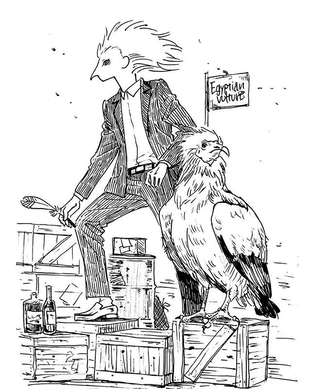 ハートヘッド アニメ練習中 エジプトハゲワシの哲学者 Illust Illustration Artwork Drawing Pen Pendrawing Birds Characterdesign Sketch Artwork Design Monochrome Friends Love イラスト スケッチ ペン画 鳥 キャラクター