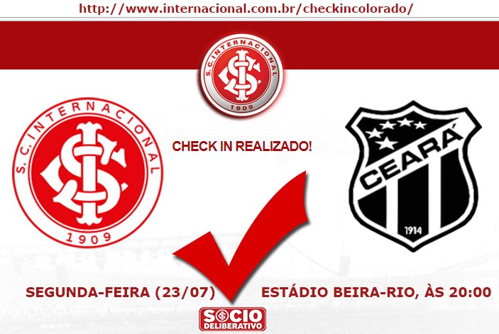 reageinter's tweet photo. CHECK IN aberto para INTER X CEARÁ no Brasileirão, segunda-feira (23/07), no Estádio Beira-Rio, às 20:00. Acesse: https://t.co/f5ayqfWTZZ
#sociodeliberativo #osocioem1lugar #mudarmudando #vamointer #sportclubinternacional #Brasileirao2018 #14rodada #pelearsempre #eointer https://t.co/zcQHHXrm5F