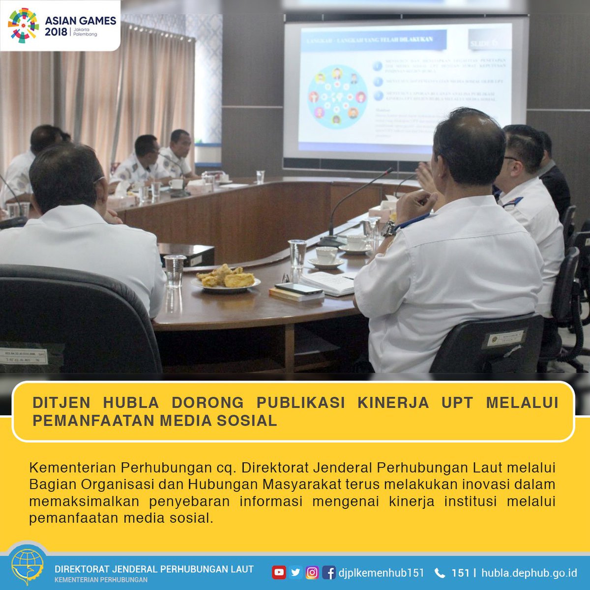 djplkemenhub151's tweet photo. #KawanLaut, Ditjen Hubla Dorong Publikasi Kinerja UPT Melalui Pemanfaatan Media Sosial
.
Selengkapnya => https://t.co/Vmebl4HF05
.
#DITJENHUBLA #KEMENHUB #UPT #DISNAV #KSOP https://t.co/KLOxhqq9CQ