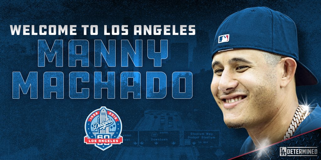 Dodgers's tweet photo. Welcome to Los Angeles, Manny Machado! #Dodgers https://t.co/tPgopiPWv6