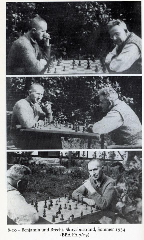 Walter Benjamin and Bertolt Brecht playing chess