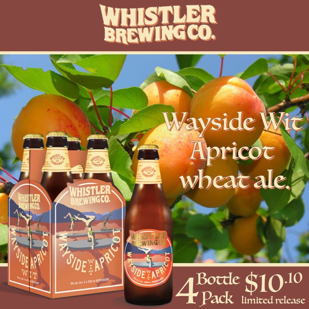 LrsWhiterock's tweet photo. Vibrant apricot adds a little sun to this cloudy Belgian-style wheat ale. Wayside Wit is crisp, lively and unfiltered with exceptional balance. 4 pack of bottles 10.10. Limited Release!

#WhistlerBrewing #WaysideWit #Apricot #BelgianWheatAle https://t.co/tgvK2PHpWR