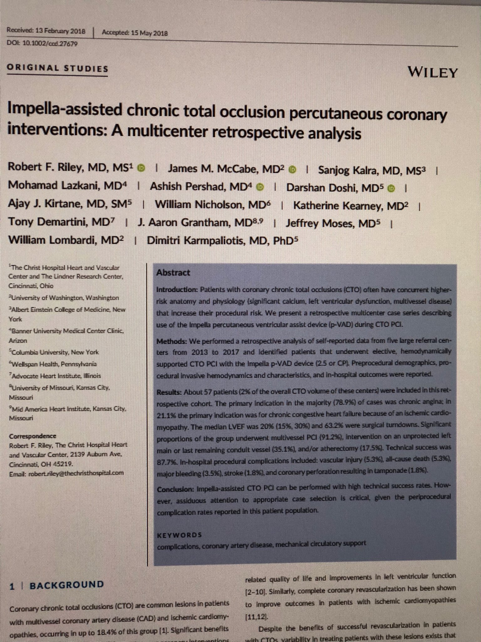 Ashish Pershad On Twitter Impella Ctopci Paper Published In Cci