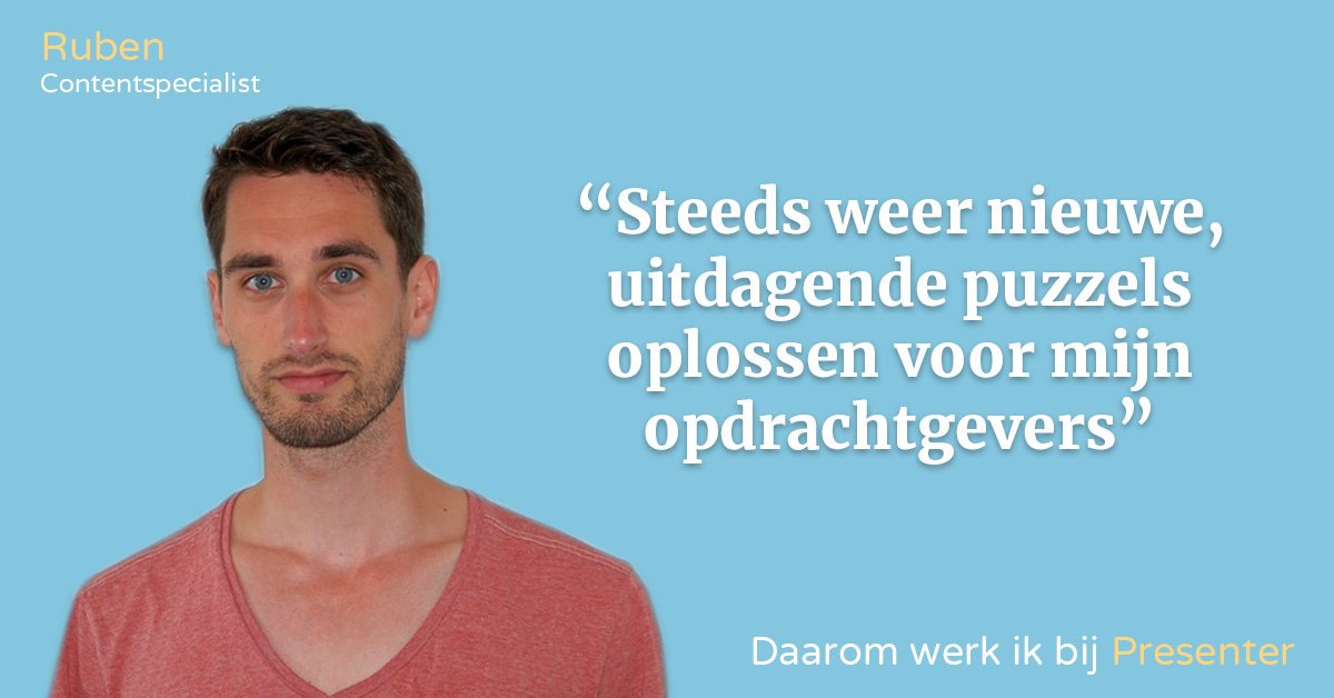 Ruben heeft het natuurlijk niet over leg- of kruiswoordpuzzels. Hij stoeit dagelijks met data, klantbehoeften en zoekmachines. Wil jij met jouw kennis ook opdrachtgevers helpen? Bekijk de #vacature en solliciteer: bit.ly/2uzSG4j