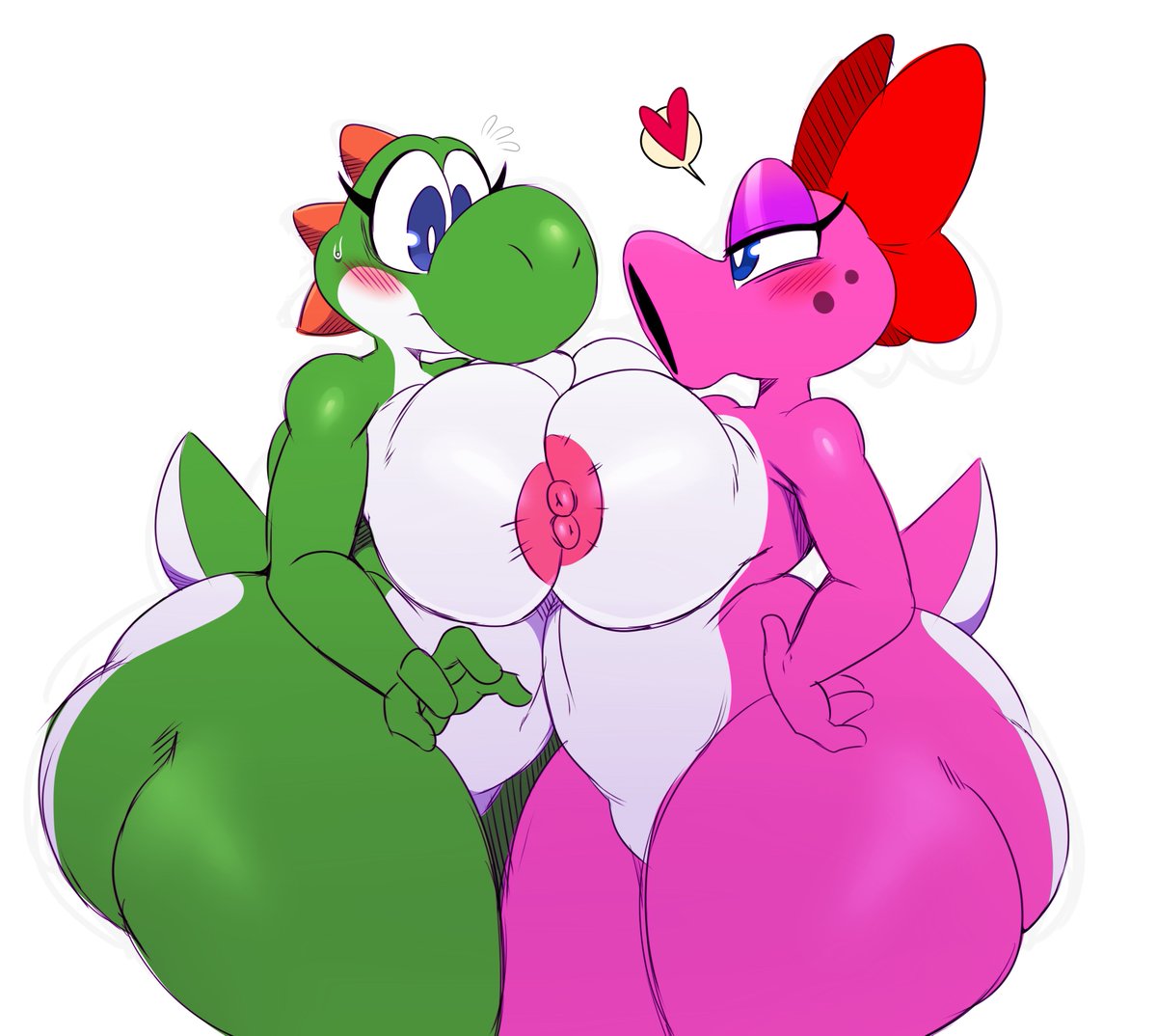 Yoshi and Birdo.