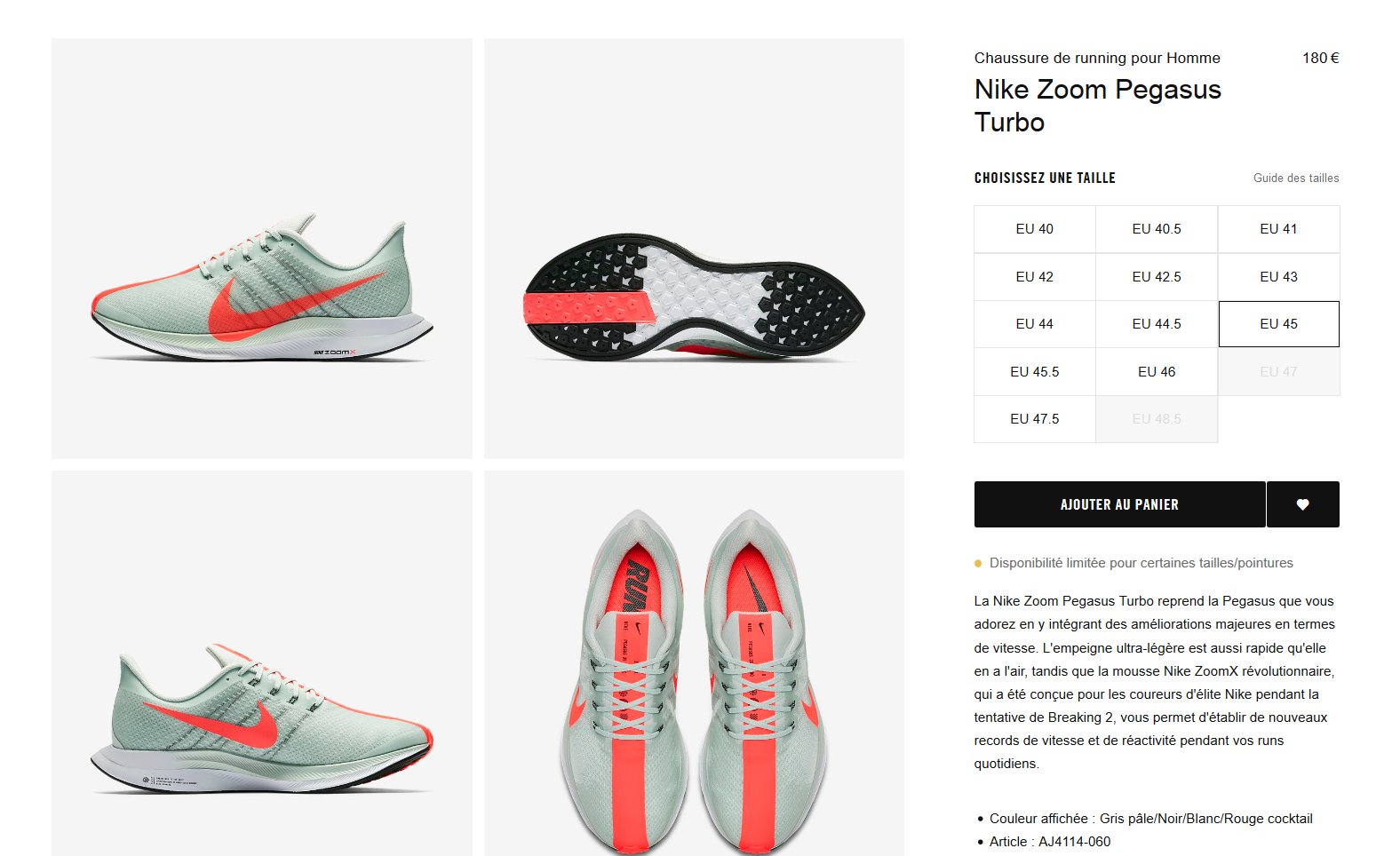 nike zoom pegasus turbo barely grey