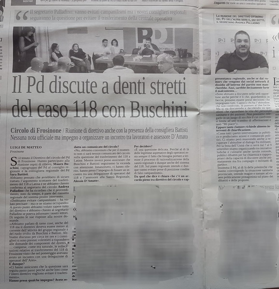 CircoloF's tweet photo. #RassegnaStampa edizione odierna L'Inchiesta quotidiano
Il punto sul direttivo di circolo tenutosi a Frosinone con la partecipazione dei consiglieri regionali Mauro Buschini &amp; Sara Battisti.

#PDfrosinone #RipartiamoInsieme #dialogo #sanità #ares #ambiente #trasporti #soluzioni https://t.co/M07cQSPtla