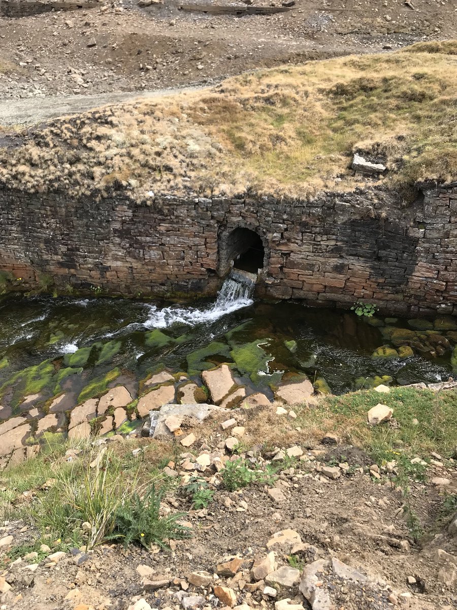 Hard to think that this discharge from the Barney Craig mine pollutes 40km of river down the Tyne with toxic metals. Plans by @CoalAuthority &amp; <a href="/EnvAgency/">Environment Agency</a> to be  innovative and treat this.