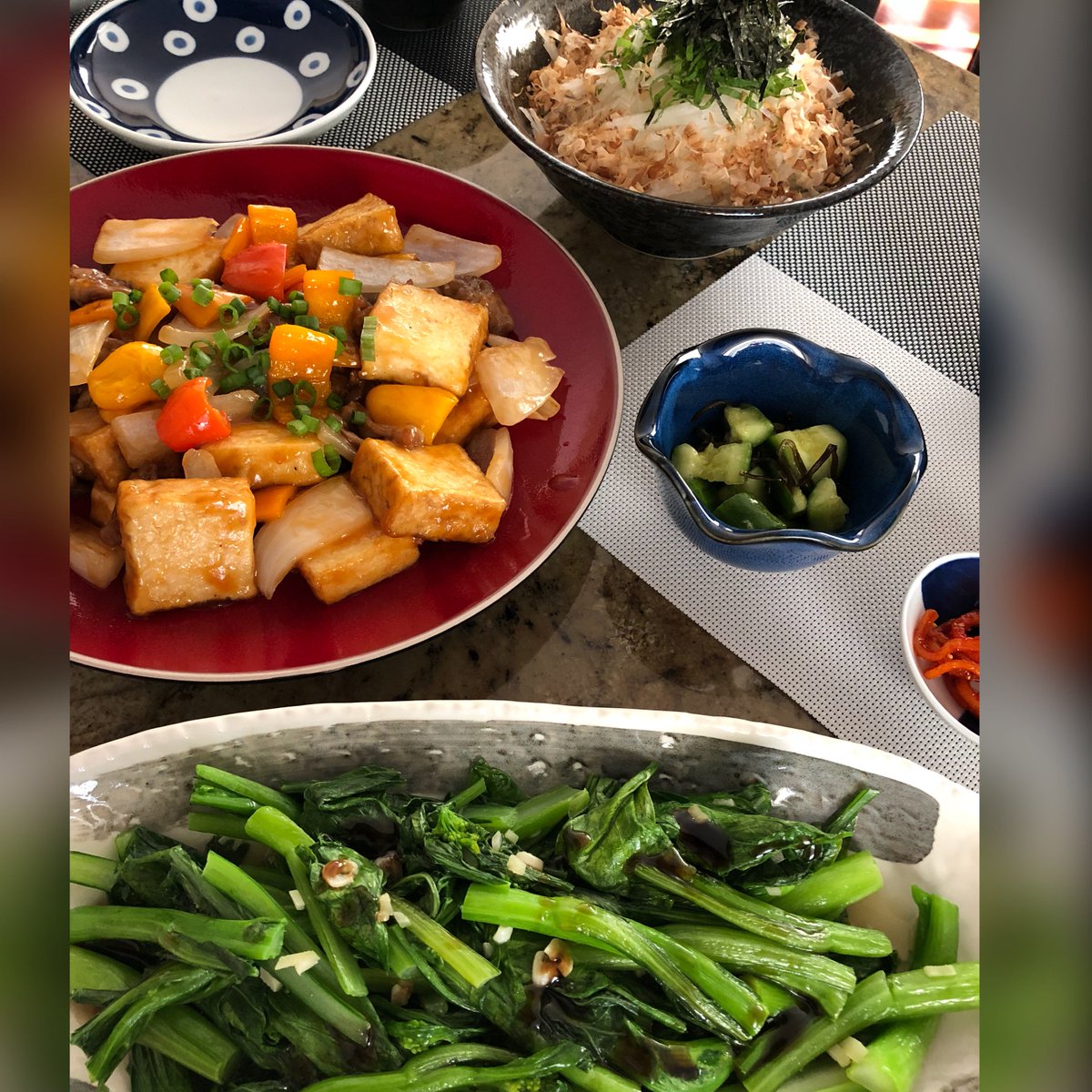Funachu Dinner Time 厚揚げ と 薄切り豚肉 で 黒酢酢豚 中華野菜炒め 大根サラダ 大葉 鰹節 きざみのり きゅうりの塩昆布和え ごま油 えのき と 白菜 と わかめ の お味噌汁 ピリ辛イカ Dinner Dinnerathome Dinnertime T Funachu Dinner Time 厚揚げ と 薄切り豚肉 で 黒酢酢豚 中華野菜炒め 大根サラダ 大葉 鰹節 きざみのり きゅうりの塩昆布和え ごま油 えのき と 白菜 と わかめ の お味噌汁 ピリ辛イカ Dinner Dinnerathome Dinnertime T