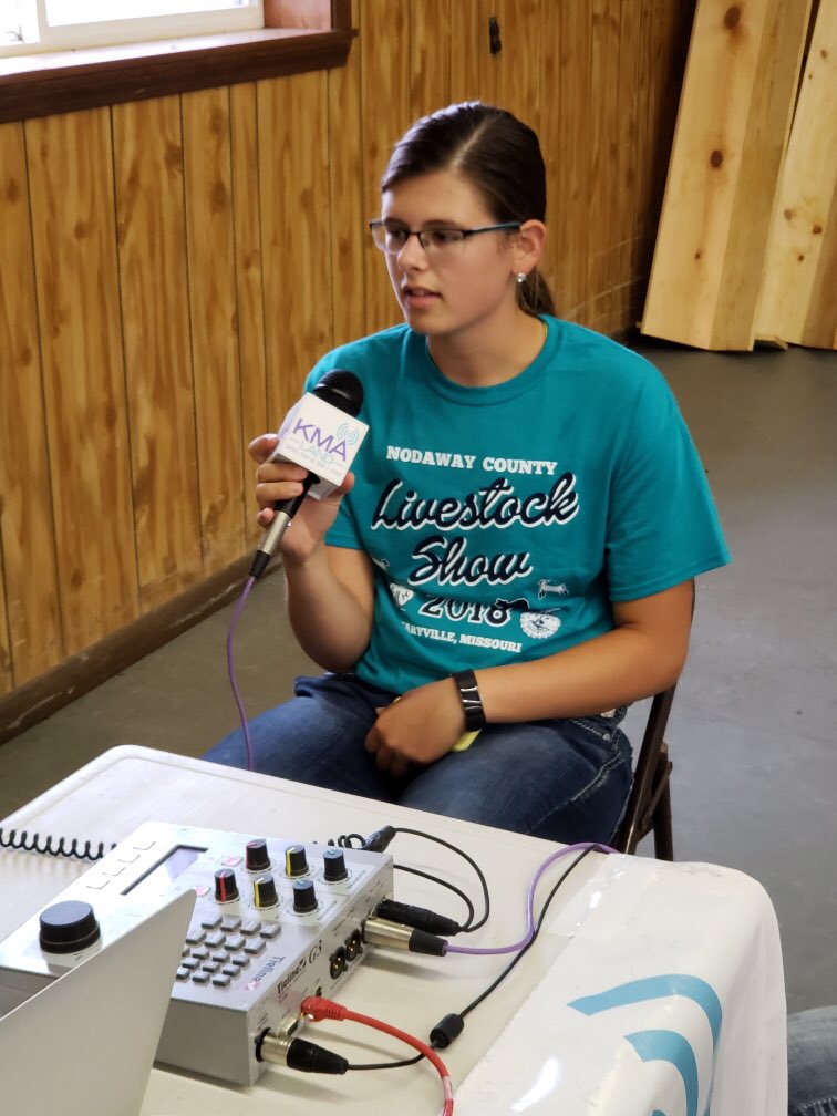 jc123_ffa's tweet photo. Ashley Mattson utilized her outstanding public speaking skills while doing a radio interview about the county fair. https://t.co/X3FyF6EMRW