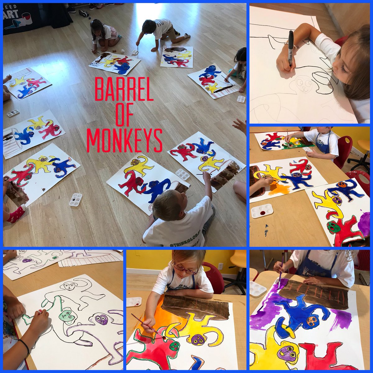 KidsNeedMoreArt's tweet photo. Barrel of Monkeys! πππ What an awesome way to identify color families in ART! π¨ #knma #barrelofmonkeys #complimentarycolors #primarycolors #secondarycolors #fur #furweek https://t.co/ZiNgQjnvxs