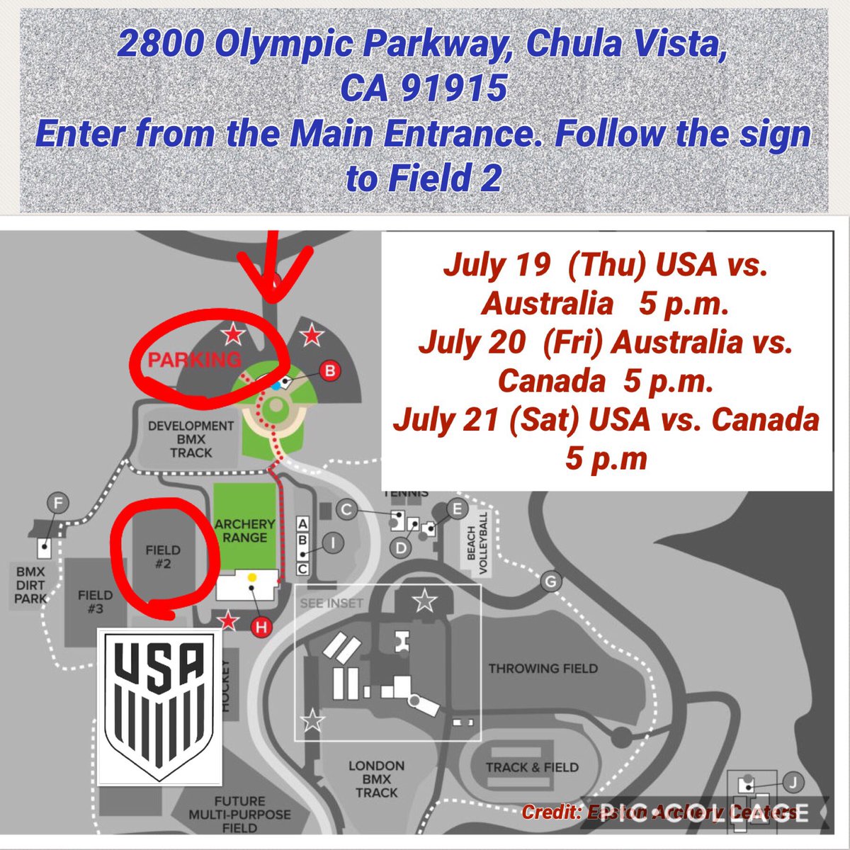 SanDiegoOutlaws's tweet image. #USPNT Para 7-A-Side team is playing at Chula Vista Elite Athelete Training Center! Open to public and we are all invited to attend! Let’s show our support!
July 19 Thu- USA vs Australia 5pm
July 20 Fri- Australia vs Canada 5pm
July 21 Sat- USA vs Canada 5pm
GO USA! 🇺🇸⚽️