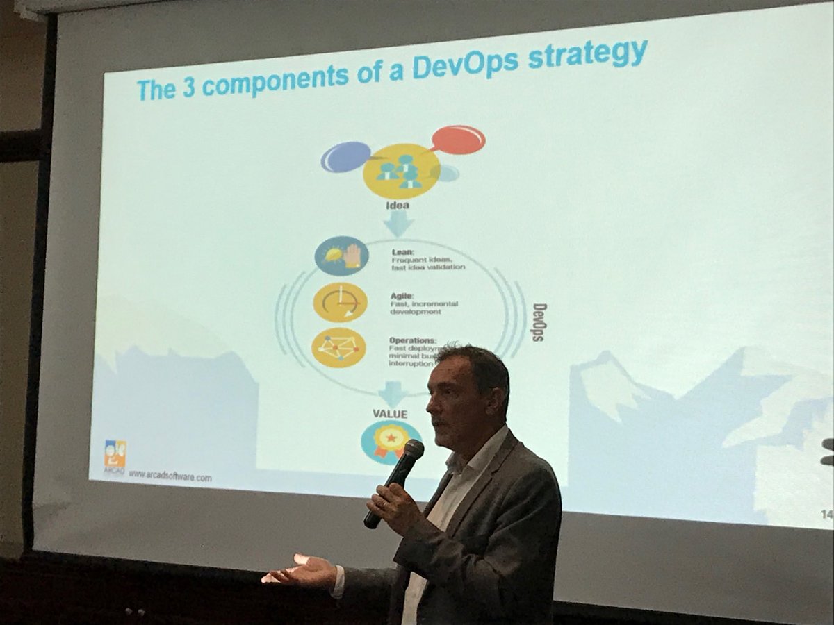 philippe Magne #Arcadsoftware  ceo showing #DevOps in Jakarta with #Intikom