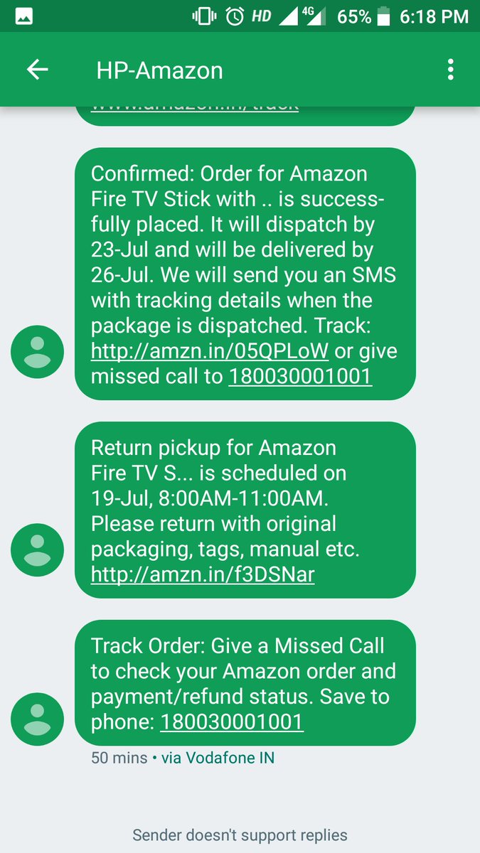 pd_premdeep's tweet photo. Bought firestick on 16,
18 it is undelivered because broken on the way,
Today keep getting msg, call to return the undelivered item. Policy says if not return then no replacement. If return then new item will come by 26.
@amazonIN @amazon
#AmazonPrimecustomer
#worstexperience https://t.co/nE5A2vV13H