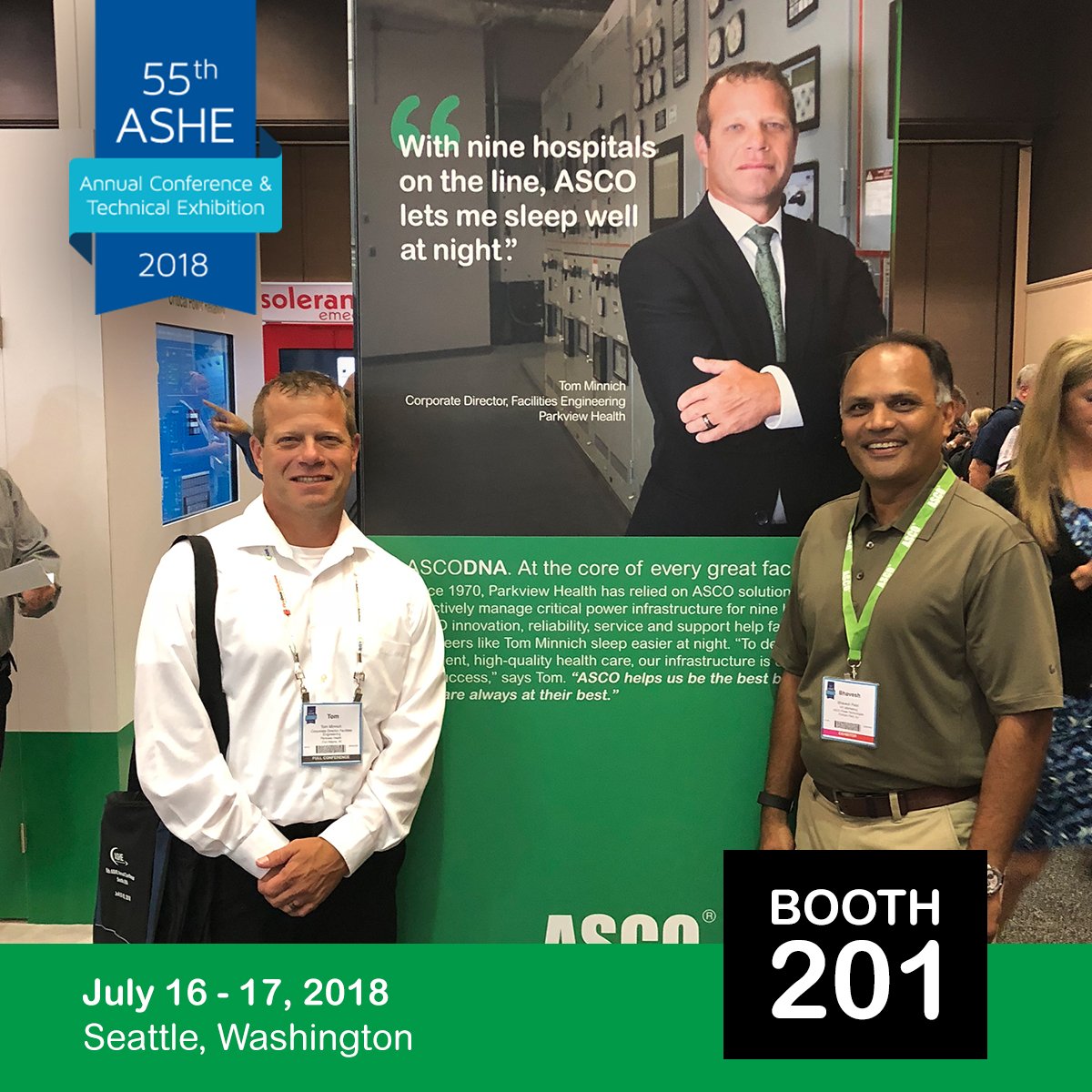 ascopower's tweet image. It was great seeing Tom Minnich at this year&apos;s #ASHEAnnual! The Corporate Director for Facilities Engineering shared how Parkview Health has relied on ASCO solutions since 1970 to effectively manage #criticalpower infrastructure for nine hospitals. #EngineeredForReliability