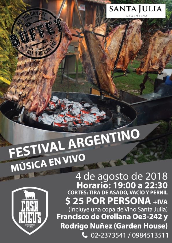 Gardenhouse_uio's tweet photo. Sábado 4 de Agosto festival Argentino en Casa Angus Carnicería &amp; Grill en Garden House desde las 19:00 a 22:30 , reservas 02 2373541 o al 0984513511
#Cumbaya #Tumbaco #Ouembo #Quito #Ecuador #Asado #Parilla #CasaAngus #VisitaQuito #quitorestaurantes #quitoecuador #quitofood https://t.co/JpFWPN9WOg