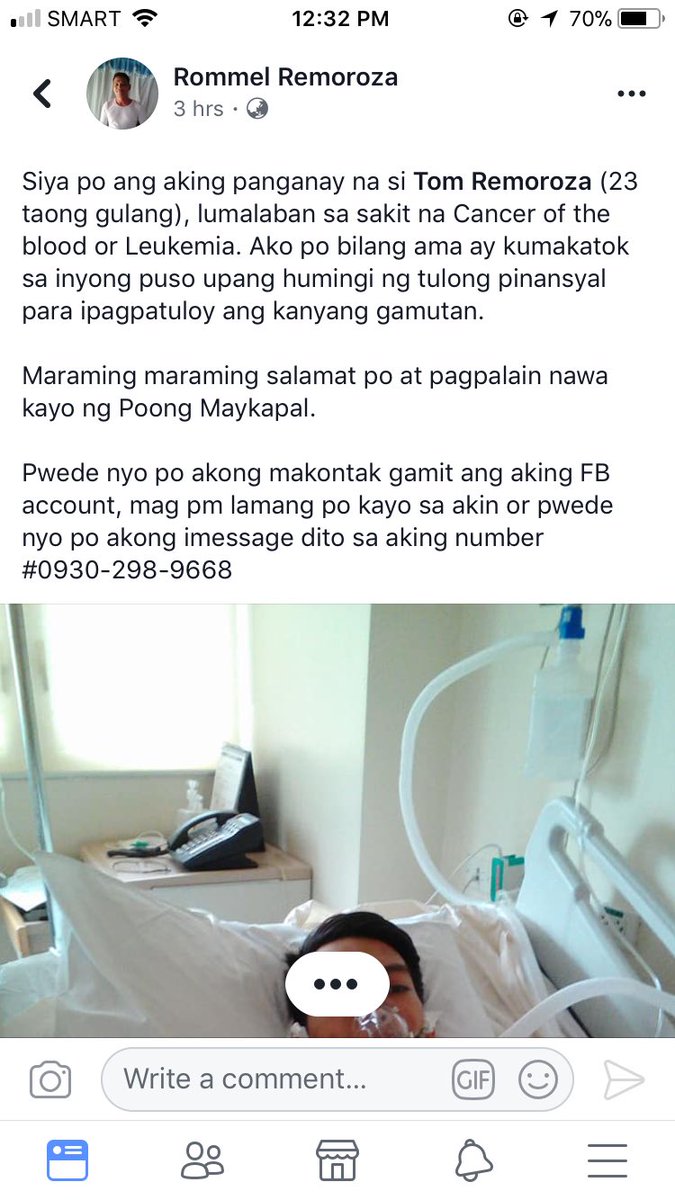 jeeenzzz's tweet photo. TWITTER FRIENDS! I NEED YOUR HELP 😭 This is Kuya Tom. He is battling with leukemia. Im asking for your help PRAYERS, DONATION kahit RETWEET malaking tulong na po. 😭 https://t.co/cP7YeRYNuU