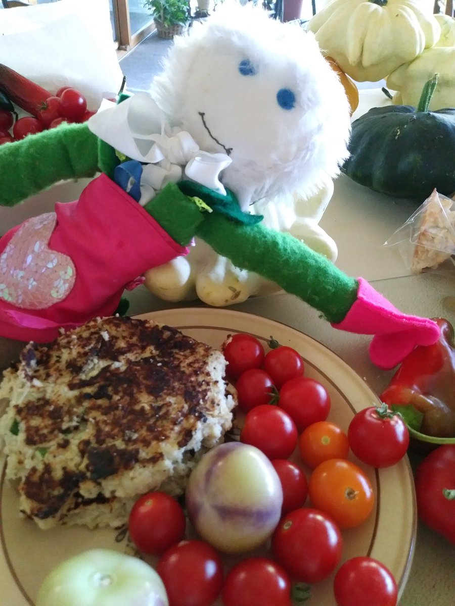 TheTickleFox's tweet photo. I did manage to make a slight dent in the pile o'pattypans, making squash yeast rolls and squash fritters. #AwashInSquash Details soon... https://t.co/QE5Ic06jur