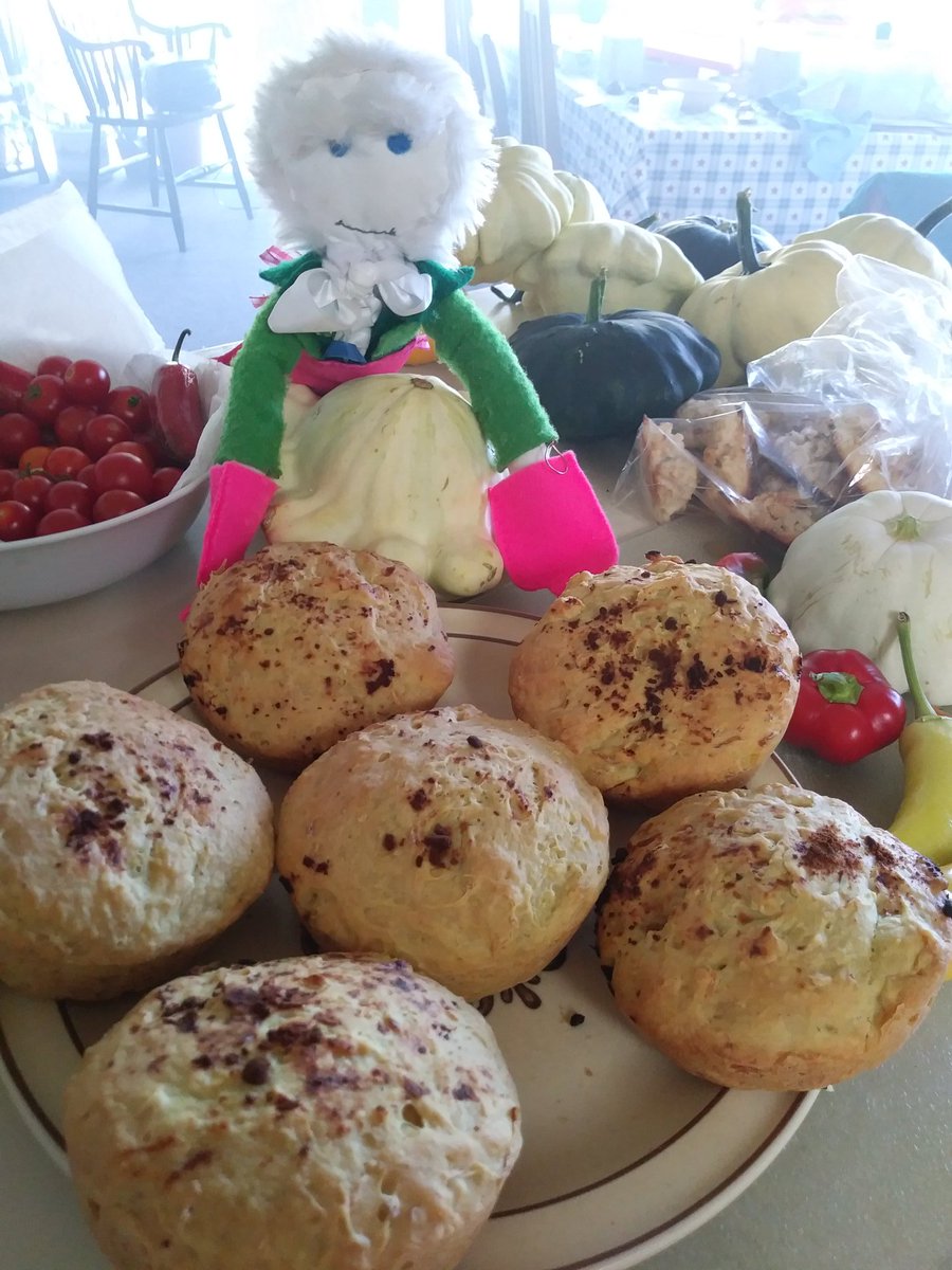 TheTickleFox's tweet photo. I did manage to make a slight dent in the pile o'pattypans, making squash yeast rolls and squash fritters. #AwashInSquash Details soon... https://t.co/QE5Ic06jur