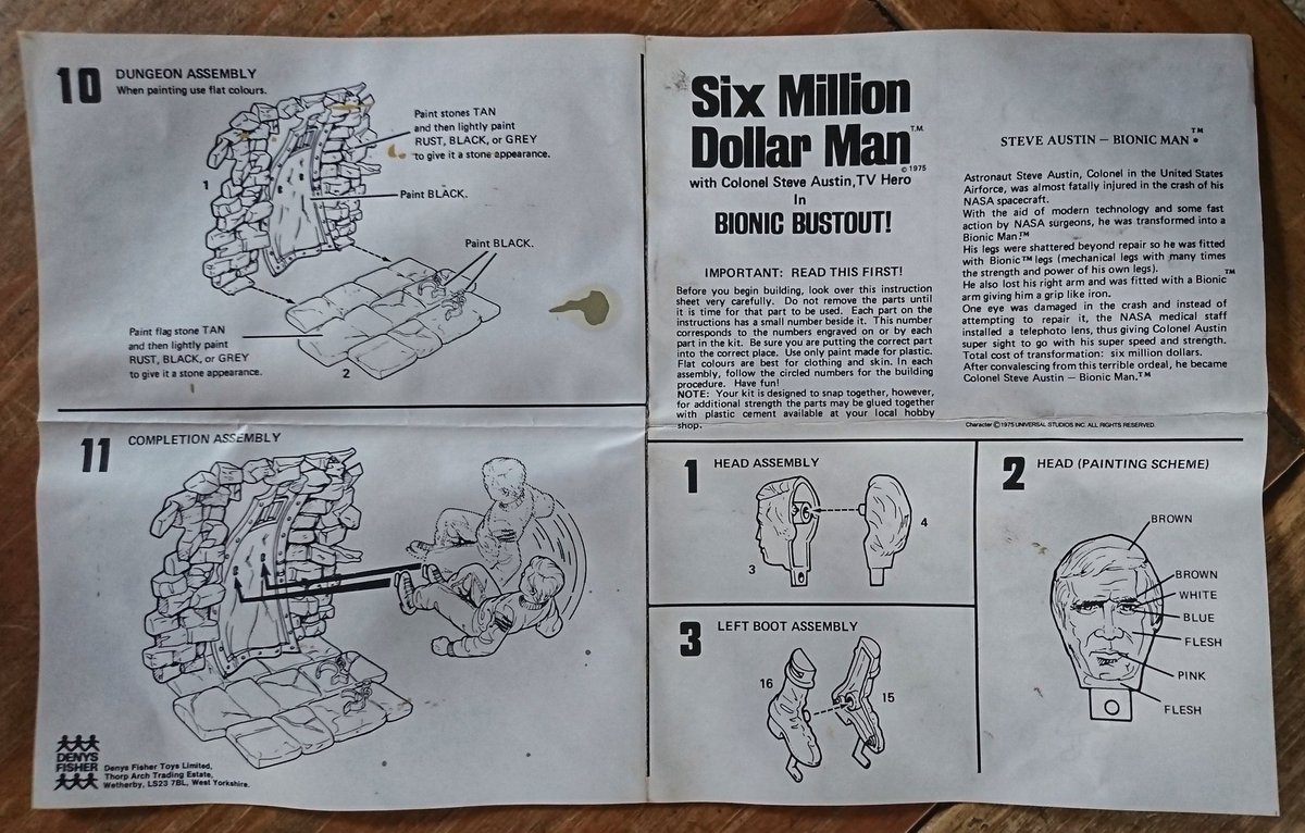 Day 200 of Pop Culture Schlock 365! Here's to a smashing day courtesy of The Six Million Dollar Man Bionic Bustout snap together model kit, released in the UK by Denys Fisher in 1975 #vintagetoys #70s #classictv #bionicman #models #denysfisher