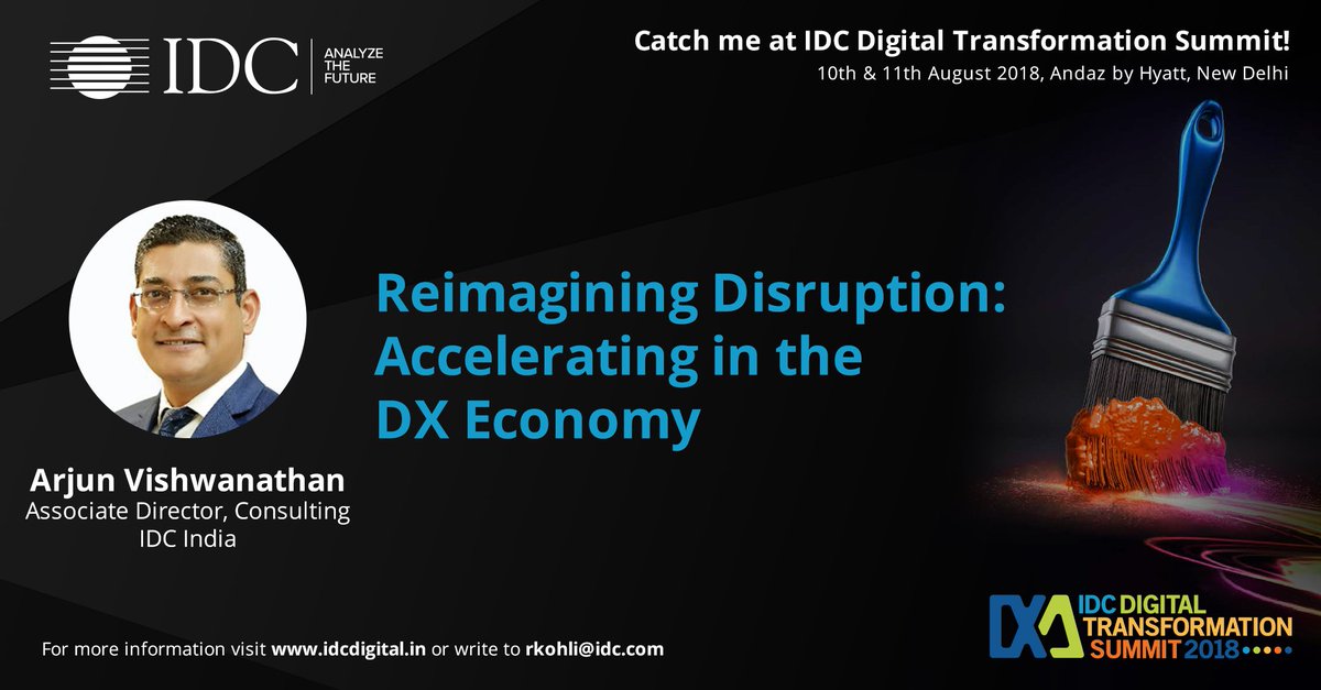ArjunV_IDC's tweet photo. Reimagine Disruption for sustainable acceleration of DX
#idcdigital #digitaltransformation #IDCDxAwards @IDCInd https://t.co/E18B3JDTSL