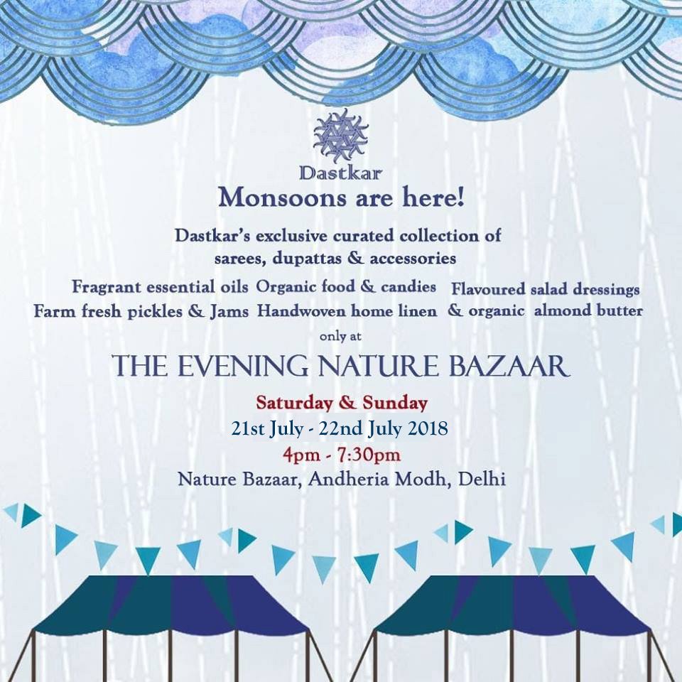 dastkar_delhi's tweet photo. Join us this weekend only at -
The Evening Nature Bazaar
21st - 22nd July 2018
4pm - 7:30pm
Nature Bazaar, Andheria Modh, Delhi
#theveningnaturebazaar #naturebazaar #galiekhaas #organicfleamarket #organicbazaar #handcrafted #handmade #dastkar #weekends https://t.co/Ou66zFUMKP