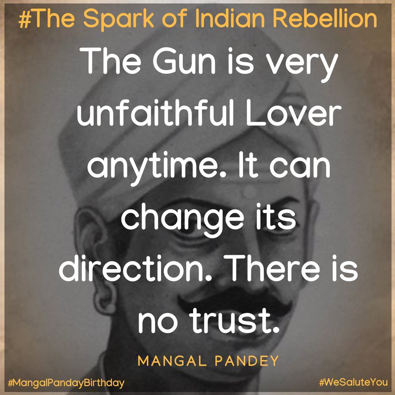 UnplugInfinity's tweet photo. The Spark of Indian Rebellion, We Salute You.
The Gun is very unfaithful Lover anytime. It can change its direction. There is no trust.
#MangalPandey #IndianRebellion #WesaluteYou #Unpluginfinity https://t.co/NoQoUqBMMK