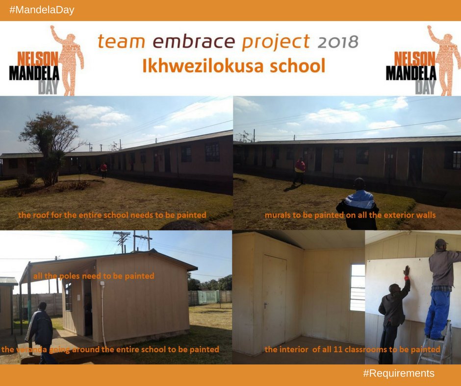 embrace_erp's tweet photo. Team Embrace took on an enormous project at the Ikhwezilokusa home and school for #MandelDay. We believed we could achieve this in 6 days and #67Minutes. Did we achieve our goal? Watch this space! #embraceERP https://t.co/26LVIJ4SIg