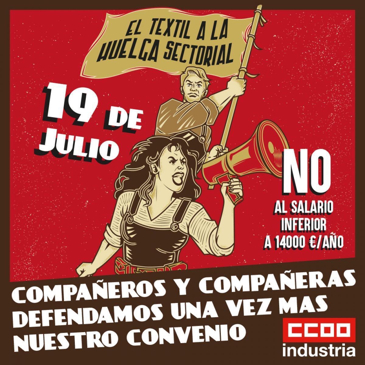CCOOMadrid's tweet photo. Hoy 19J huelga en el sector textil, un sector feminizado por el que reclamamos una subida de salario para dejar el minimo en 14000 € anuales. En #Madrid, en Mirto explicando a las compañeras los motivos de la huelga. A las 11h mani de Callao a Sol #HuelgaTextil19J #CCOO https://t.co/z2fZeq8uCz
