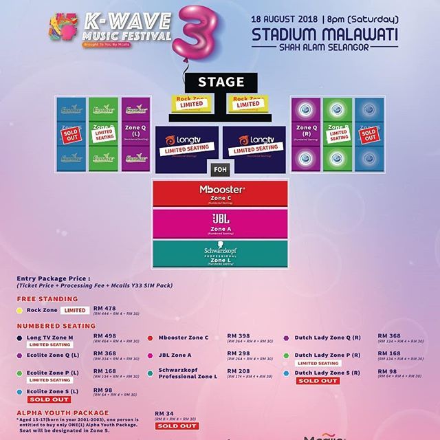 shamieraosment's tweet photo. Hi everyone! Have you grab your KWave3 ticket? Some seat are already sold out and Rock Zone, M Zone and P Zone are limited! Grab your ticket now! 😉
#MACPIEPRO
#Mcalls
#Longtv
#Mbooster
#ECOLITE
#DutchLadyMY
#JBLPro
#SchwarzkopfProMY
#bioessencemy
#1… https://t.co/01vY2nBGxH https://t.co/k9QWFmDElg