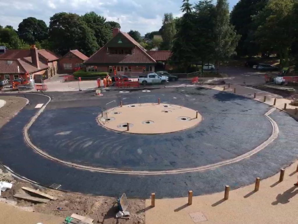 RNsurfacing's tweet photo. Completion of the @AggregateUK supper colour natural material to the new Sherwood visitors centre credit to everyone involved can’t wait to see it in six months when Oxidised to it’s true colour https://t.co/7MWMg6tibu