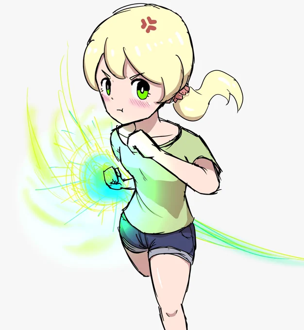 #絵描きさんと繫がりたい 息抜きの落書き「怒ってなんか殴ろうとする子」 