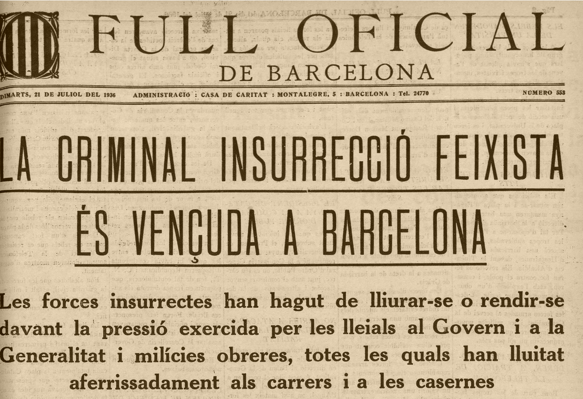 19-20 de juliol de 1936
Barcelona aixafa el feixisme
#Antifeixista