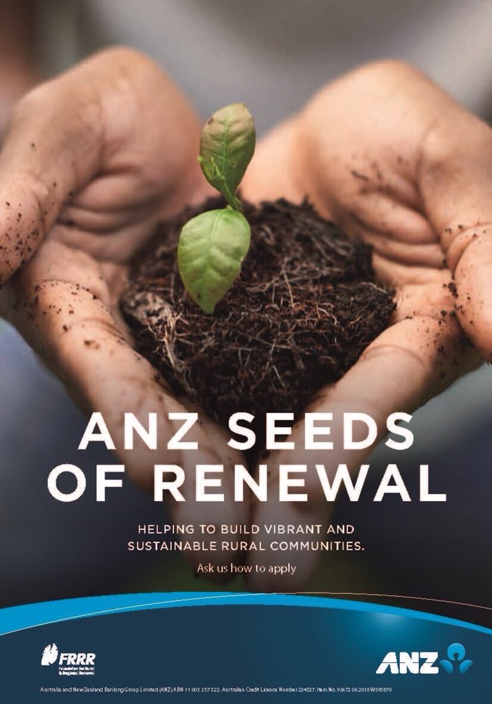 Hunt2Hunt's tweet photo. Applications now open for @ANZ_AU #seedsofrenewal program aimed at helping regional communities grow. For full details and criteria https://t.co/zCOXj17OQ0 Applications close 17/8/18.  #anzwanorth https://t.co/slK3AoDvl3