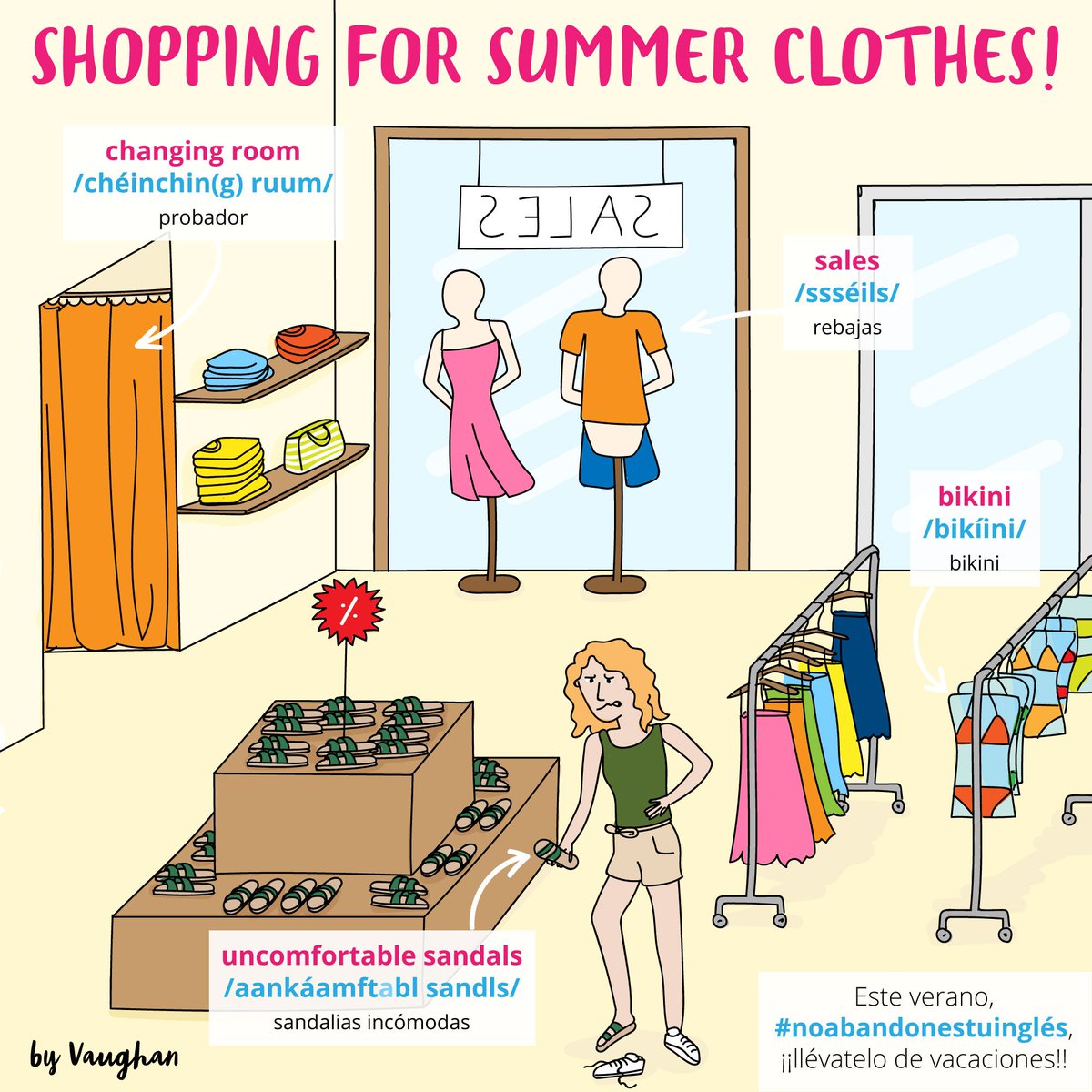Melodramático Idealmente cable Twitter 上的 Grupo Vaughan："Este verano, #noabandonestuinglés… cuando vayas a  comprar ropa. #shopping #summerclothes Más inglés aquí:  https://t.co/MHGbOQ7SHG https://t.co/275FPecGIh" / Twitter