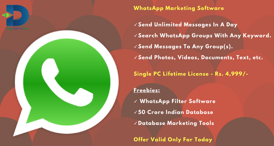 DigiCommSols's tweet photo. #WhatsAppMarketing
Hurry Up! Offer for today.
Call Now at - +91-8826374721 or +91-7042167510 https://t.co/G7QLBh0Vxk
