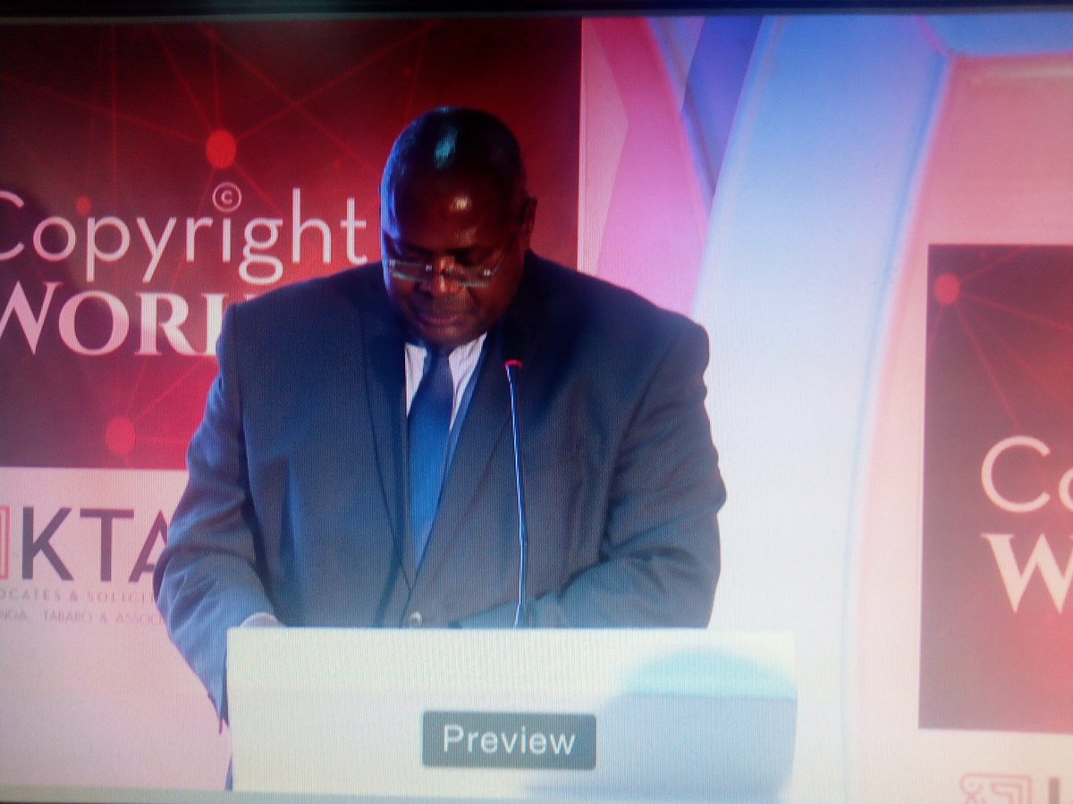 exquisitebrand1's tweet image. Hon. Justice Dr. Yorokamu Bamwine addressing the audience. #CopyrightConference