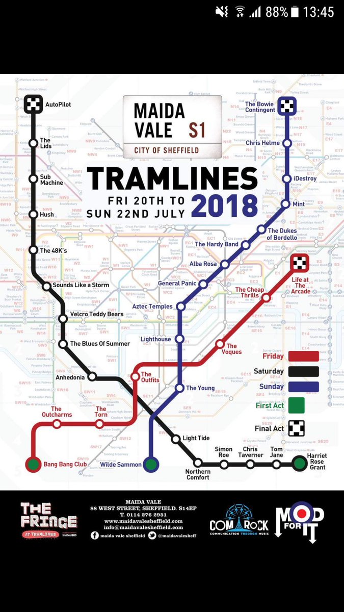 <a href="/tramlines/">Tramlines Festival</a> <a href="/MaidaValeSheff/">Maida Vale Sheffield</a> Sat night 19 15 <a href="/chriswaddle93/">Chris Waddle</a> if you are about. #doncasterisgreat #sheffieldissuper