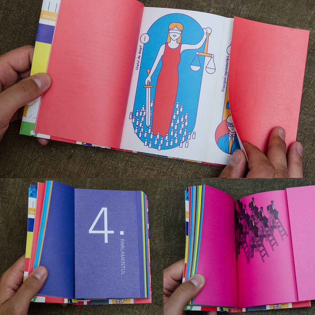 atrissi's tweet image. 2/2 One of the projects that caught my attention from the submission of the @rodesignweek was a book of the Romanian constitution, illustrated and written specifically for 7th grade children to provide teachers with a civic education kit #designforchildren